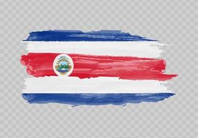 aquarelle La peinture drapeau de costa rica vecteur