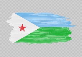 aquarelle La peinture drapeau de djibouti vecteur