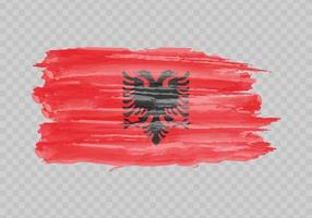 aquarelle La peinture drapeau de Albanie vecteur