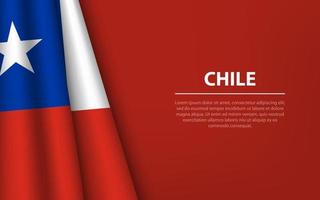 vague drapeau de Chili avec fond Contexte. vecteur