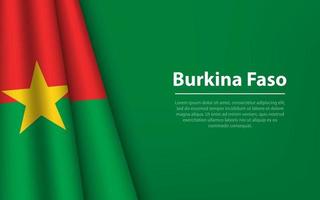 vague drapeau de burkina faso avec fond Contexte. vecteur