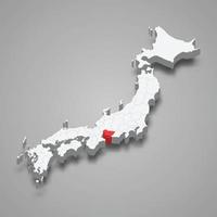 aichi Région emplacement dans Japon 3d carte vecteur