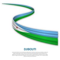 agitant un ruban ou une bannière avec le drapeau de djibouti vecteur