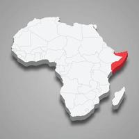 Somalie pays emplacement dans Afrique. 3d carte vecteur