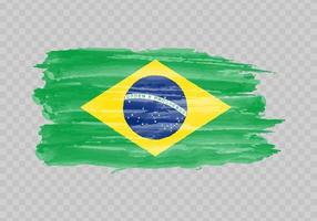 aquarelle La peinture drapeau de Brésil vecteur