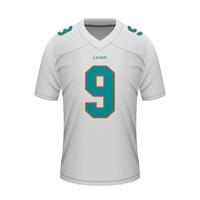 réaliste Football une façon Jersey Miami, chemise modèle vecteur