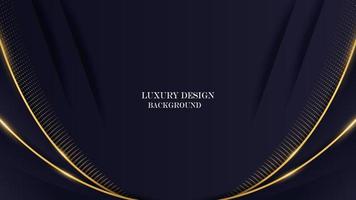 luxe abstrait foncé bleu Couleur Contexte vecteur avec brillant or ligne et points. luxe élégant thème conception