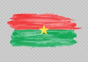 aquarelle La peinture drapeau de burkina faso vecteur