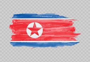 aquarelle La peinture drapeau de Nord Corée vecteur