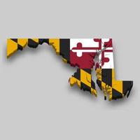 3d isométrique carte de Maryland est une Etat de uni États vecteur