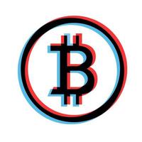 illustration simple du concept de pièce de monnaie bitcoin de crypto-monnaie internet vecteur