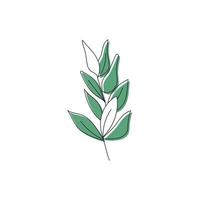 dessin une Célibataire plante feuilles. contemporain minimaliste art. parfait pour Accueil décor tel comme affiches, mur dessins, grand sac, T-shirt impression, autocollant, cellule téléphone cas. vecteur