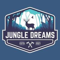 jungle rêves Extérieur cerf logo vecteur