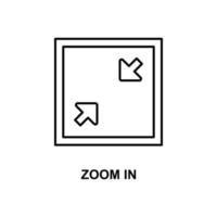 Zoom dans signe vecteur icône