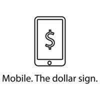 mobile dollar signe vecteur icône