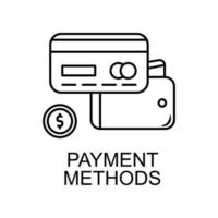 Paiement méthodes vecteur icône