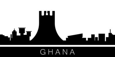 Ghana détaillé horizon vecteur icône