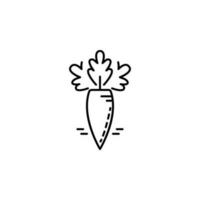 carotte crépuscule style vecteur icône