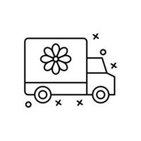 fleur, un camion vecteur icône
