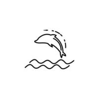 dauphin crépuscule style vecteur icône