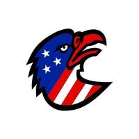 tête d'aigle avec mascotte drapeau américain vecteur