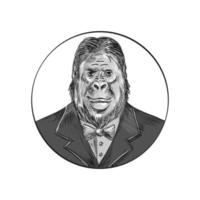 gorille portant un dessin de smoking vecteur