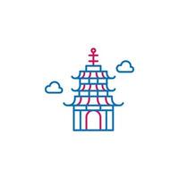 Japon, pagode vecteur icône