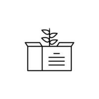 boîte, marché, plante vecteur icône