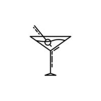 martini verre crépuscule vecteur icône