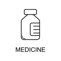 médicament bouteille ligne vecteur icône