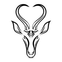 vecteur d'art en ligne de tête de springbok. Convient pour une utilisation comme décoration ou logo.Vecteur d'art en ligne de la tête de springbok. convient pour une utilisation comme décoration ou logo.