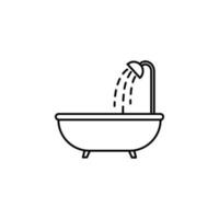 une baignoire avec douche vecteur icône
