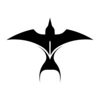 illustration vectorielle silhouette noire sur fond blanc d'une hirondelle en vol. Convient pour la création de logo.