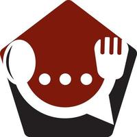 bavarder logo forme nourriture restaurant icône vecteur conception modèle nourriture bavarder vecteur pour restaurant.