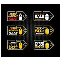 ensemble de vente cyber lundi vecteur