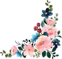aquarelle rose fleur bouquet pour arrière-plan, mariage, tissu, textile, salutation, carte, fond d'écran, bannière, autocollant, décoration etc. vecteur