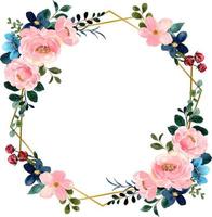 aquarelle rose fleur Cadre pour mariage, anniversaire, carte, arrière-plan, invitation, fond d'écran, autocollant, décoration etc. vecteur