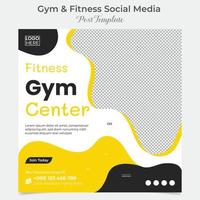 Gym zone aptitude carré prospectus Publier bannière et social médias Publier modèle conception vecteur