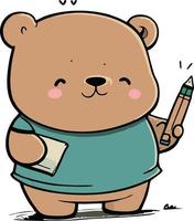 ours marron ours vecteur illustration conception avec content et mignonne visage