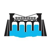 l'eau barrage logo icône, illustration conception modèle vecteur