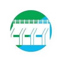 l'eau barrage logo icône, illustration conception modèle vecteur