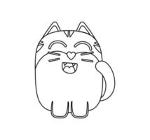 chat personnage noir et blanc vecteur illustration coloration livre pour des gamins