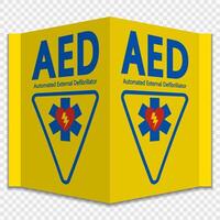 étiquette de signe symbole aed sur fond transparent vecteur