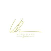 lettre vh signature logo template vecteur