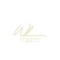 lettre wl signature logo template vecteur