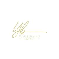 lettre yb signature logo template vecteur