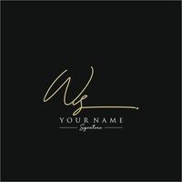 lettre ws signature logo template vecteur