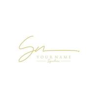 lettre sn signature logo template vecteur