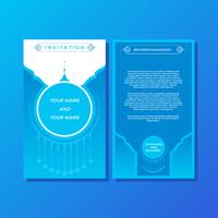 Élégance bleue Style islamique Invitation Template vecteur