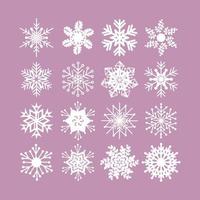 blanc flocon de neige vecteur clipart ensemble